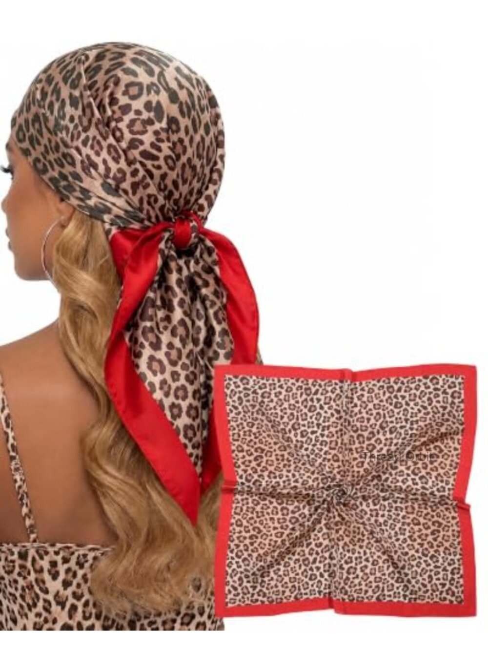 Satin Hair Scarf 27.5in Square Silk Feeling Sleeping Head Wrap Bandana